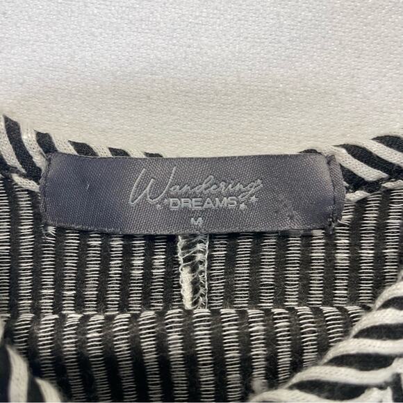 Wandering Dreams Striped Dress Size Medium black white vertical stripes mini - Picture 4 of 8